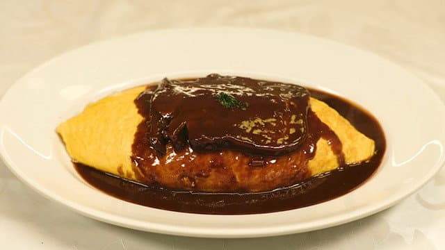 Turban Shells and Mushroom Provence-Style and Beef Tongue Stew Omurice of Oizumi Gakuen, Nerima Ward, Tokyo