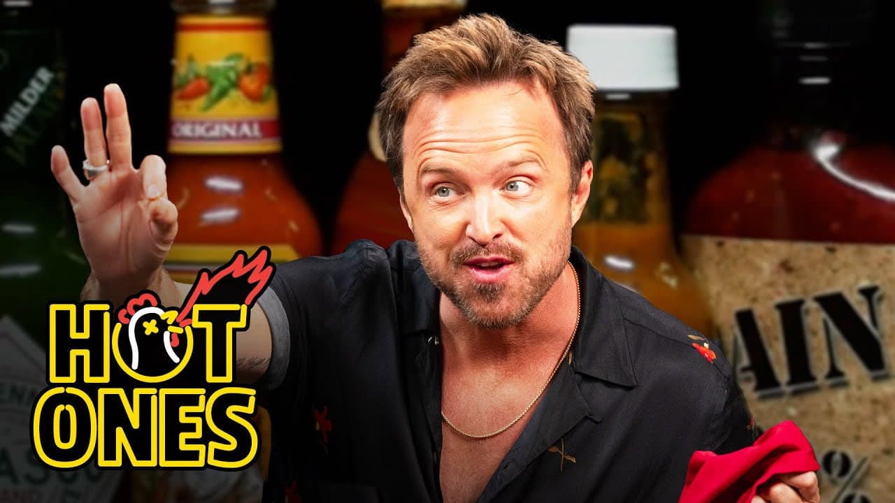 Aaron Paul Gets Broken Bad While Eating Spicy Wings