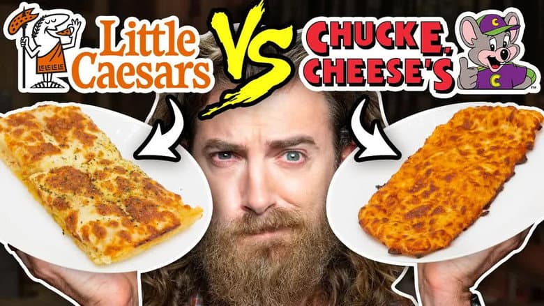 Little Caesars vs. Chuck E. Cheese Taste Test | Food Feuds